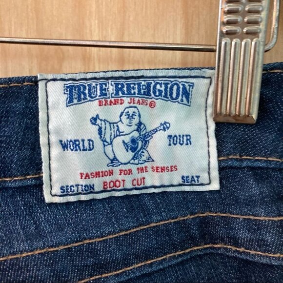 TRUE RELIGION Sz 31 Mid-Wash Boot  Cut Jeans - Picture 6 of 12